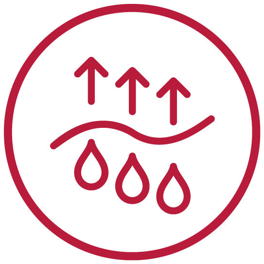 Symbol funkce proudění vzduchu výkonného odvlhčovače